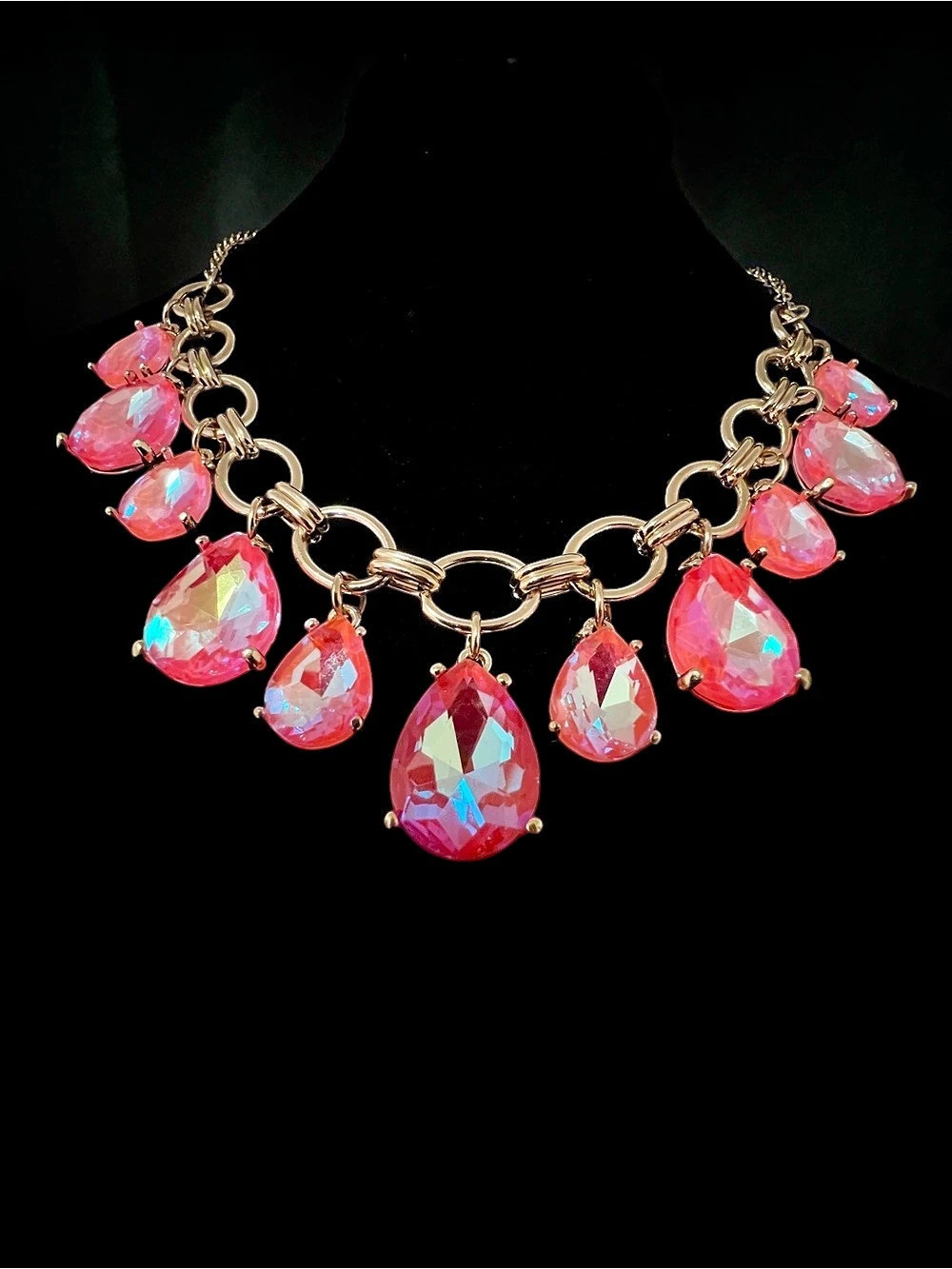 🍑🍊Neon Peach Orange AB Crystal Droplet